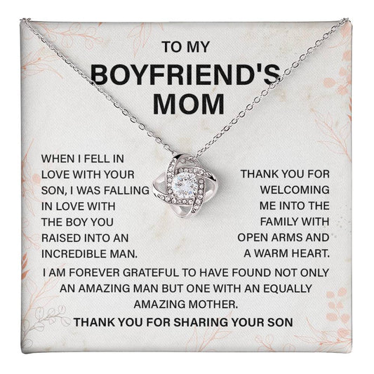 Boyfriend’s Mom Gift Necklace with Message Card Box