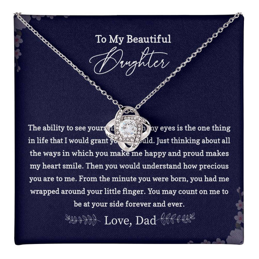 Daughter Necklace Gift from Dad with Love Note