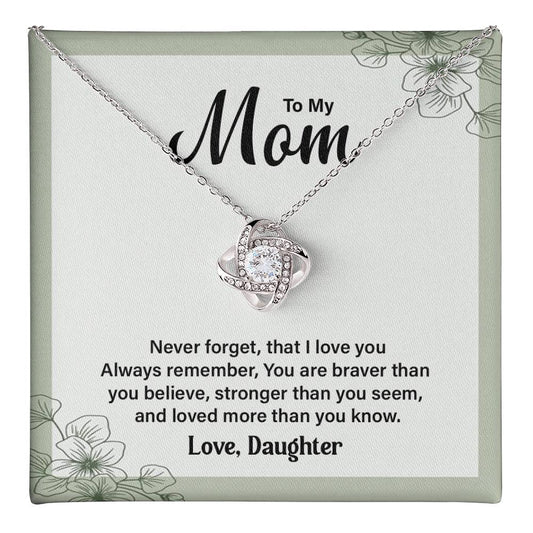 Daughter to Mom Necklace Gift – with Message Card