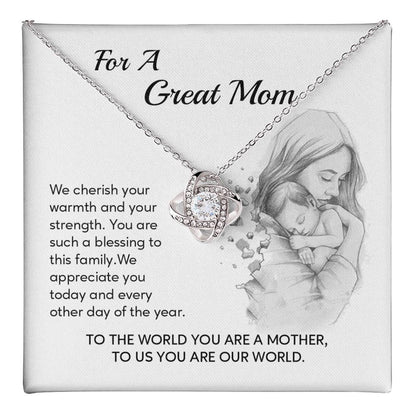Great Mom Necklace Gift – You Are Our World Card