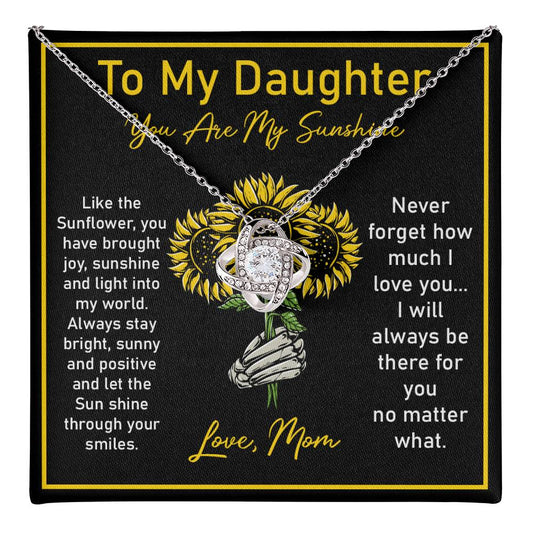 Daughter Necklace Gift from Mom with Sunflower Note