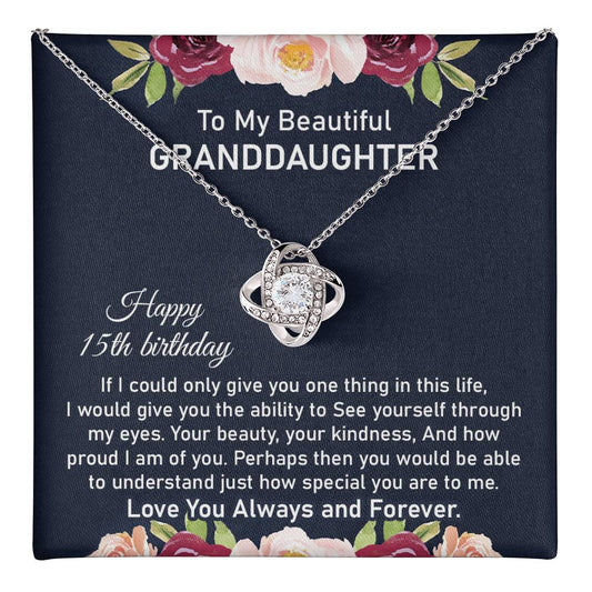 15th Birthday Necklace for Granddaughter With Message Card