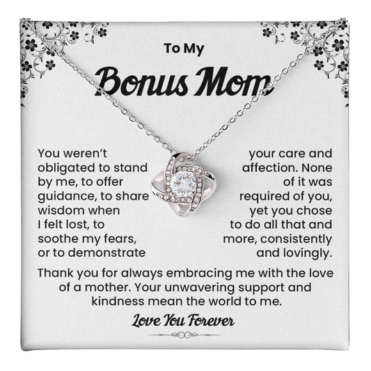 Bonus Mom Necklace Gift with Loving Message