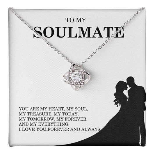 To My Soulmate Necklace Romantic Gift for Her With Message Card