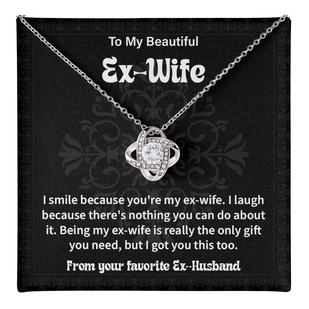 Funny Ex Wife Gift – Necklace with Message Card & Box