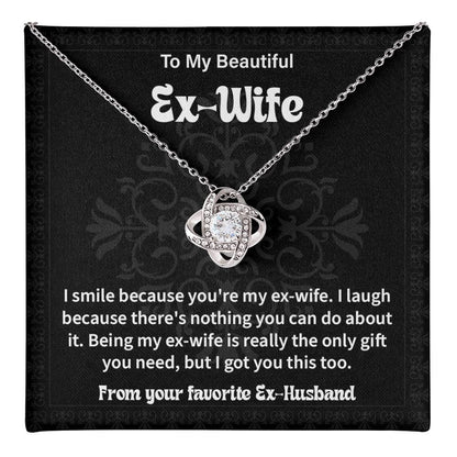 Funny Ex Wife Gift – Necklace with Message Card & Box