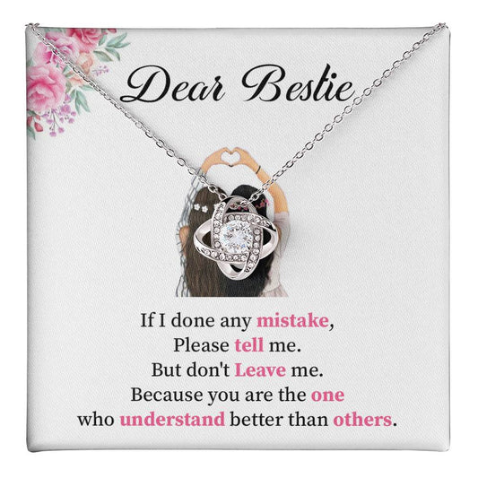 Bestie Necklace Gift with Apology Message Card