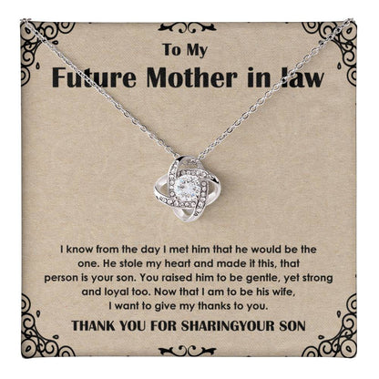 Future Mother-in-Law Necklace Gift from Bride with Heartfelt Message Card