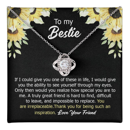 Bestie Necklace Gift with Sunflower Message Card for Friendship Appreciation