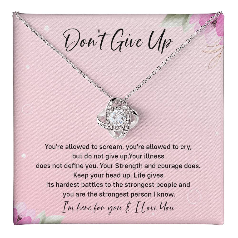 Don't Give Up Strength And Courage Necklace Don't Give Up Necklace Supportive Gift For Fighter You Are Strong Necklace Life's Battles Necklace Emotional Connection Necklace Love And Support Necklace Motivational Jewelry Breast Cancer Necklace For Soulmate