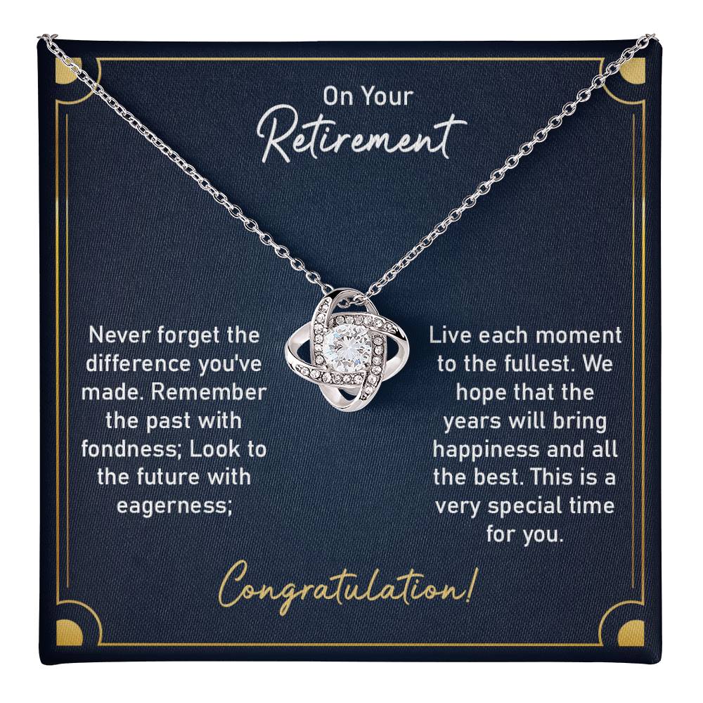 Retirement Necklace Gift for Women with Elegant Message Card