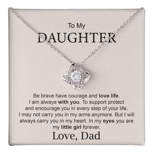 Daughter Gift from Dad – Courage & Love Life Necklace