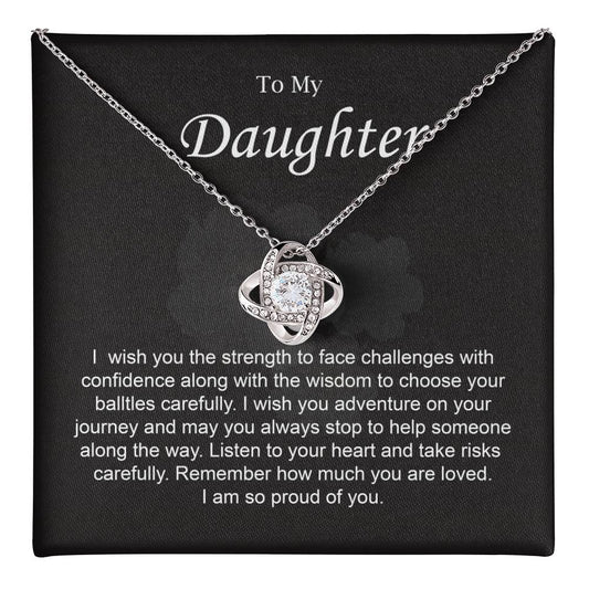 To My Daughter Necklace with Inspirational Note
