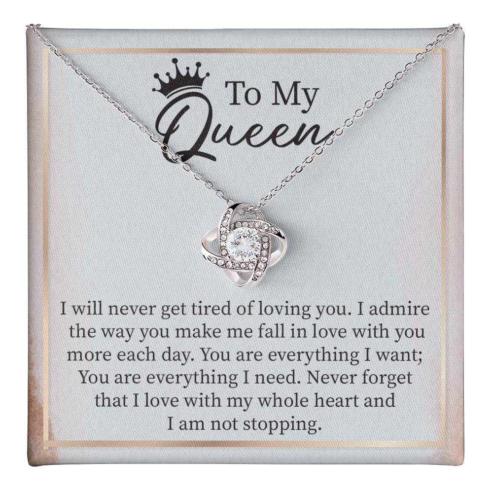 Romantic Queen Necklace Gift with Love Message
