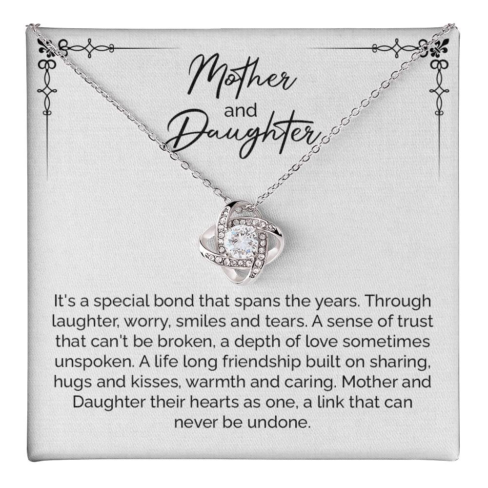 Mother Daughter Necklace Gift with Heartfelt Message