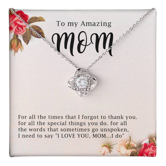 To My Amazing Mom Necklace Gift with Message Card