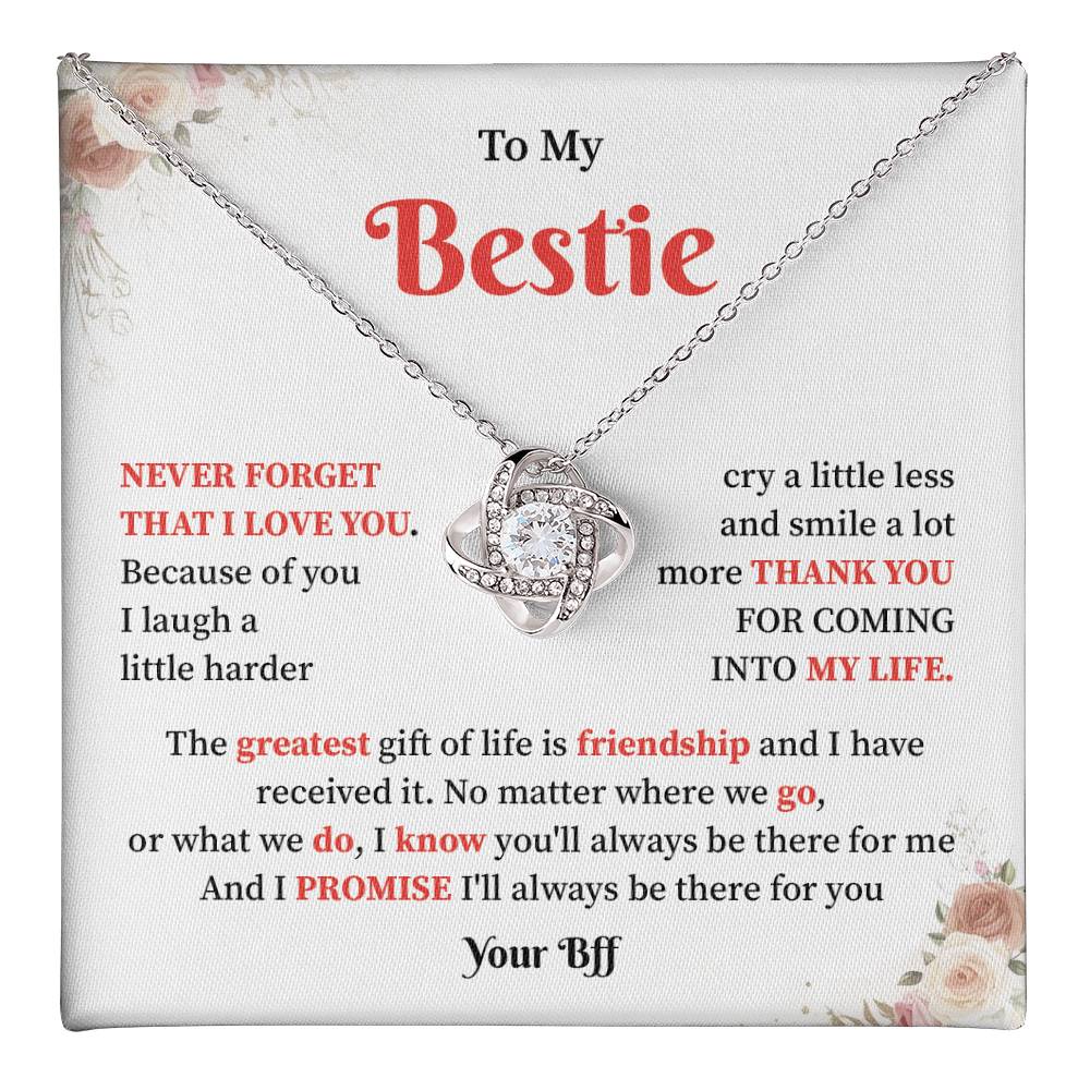 Bestie Necklace Gift with Heartfelt Quotes