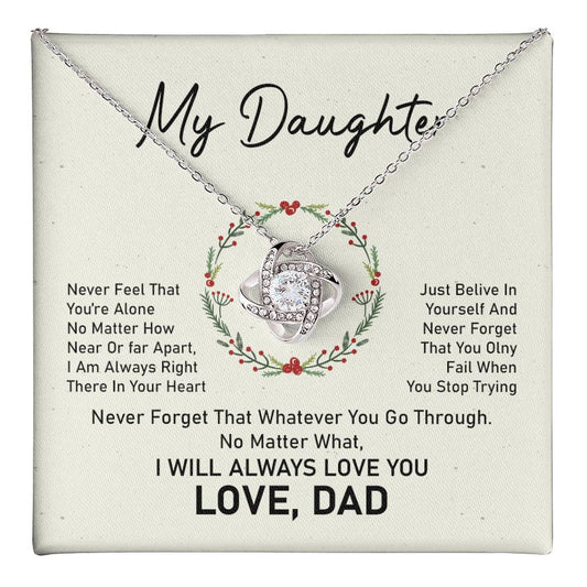 Daughter Necklace Gift from Dad with Support Message