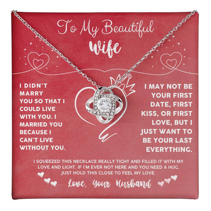 Wife Necklace Gift from Husband with Love Message Card