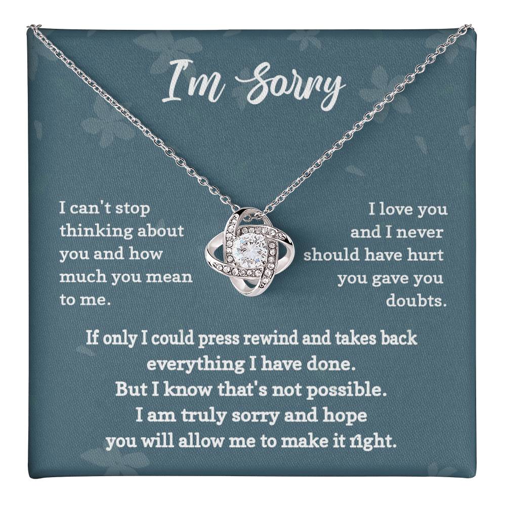 Apology Necklace Gift with I’m Sorry Message Card