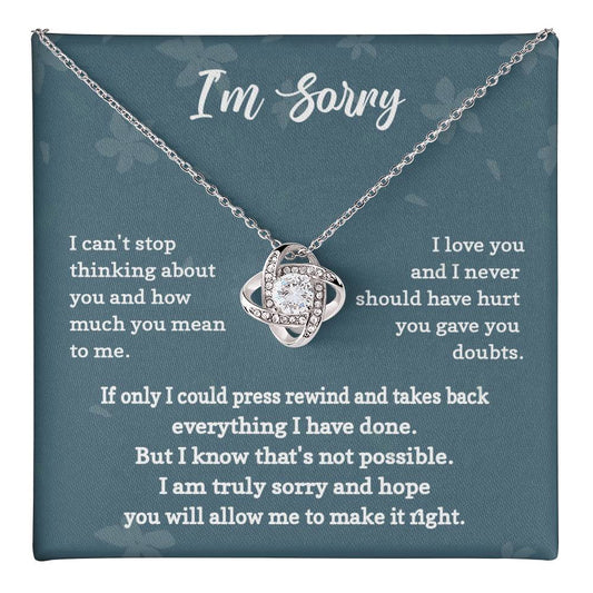 Apology Necklace Gift with I’m Sorry Message Card
