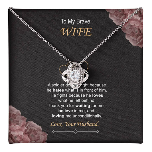 Military Husband to Wife Necklace Gift With Message Card