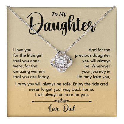 To My Daughter Necklace from Dad – Message of Love & Safety