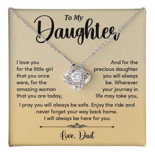To My Daughter Necklace from Dad – Message of Love & Safety