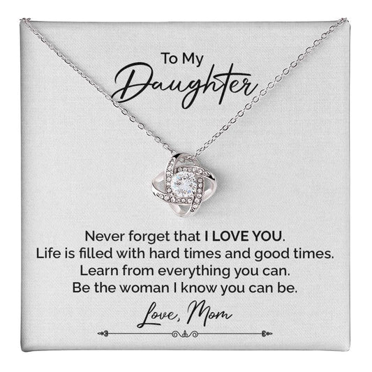 To My Daughter Necklace from Mom with Inspiring Note