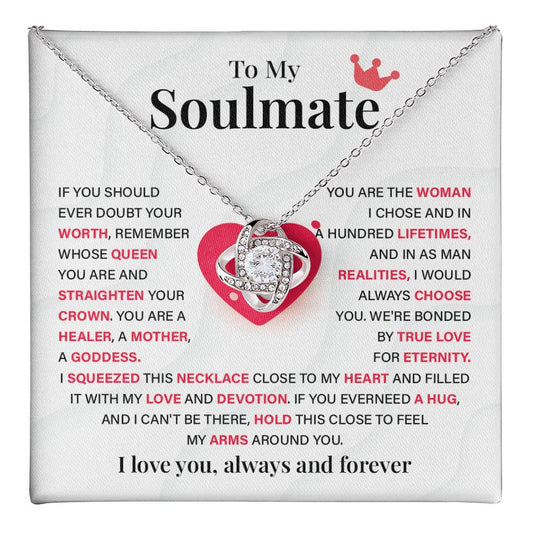 Soulmate Gift Necklace for Her – Message Card Included
