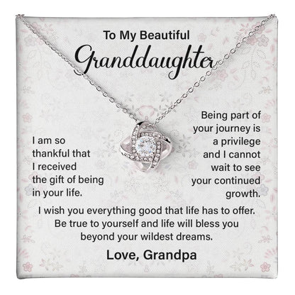 Granddaughter Necklace from Grandpa – Message Card Gift