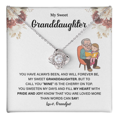 Granddaughter Necklace Gift from Grandpa with Box