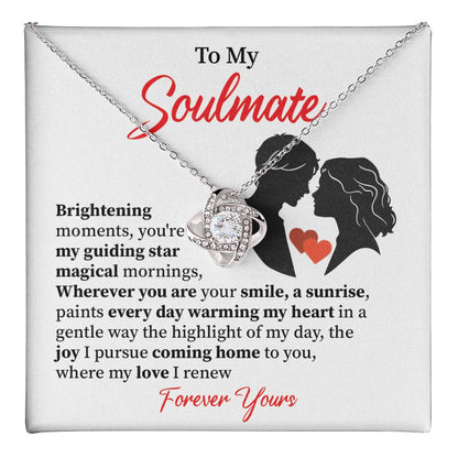 Soulmate Necklace Gift for Her with Love Message