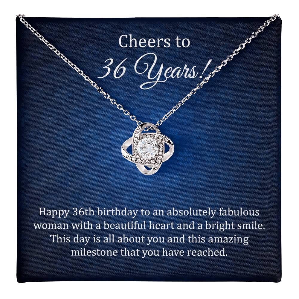 36th Birthday Necklace Gift for Her with Love Note