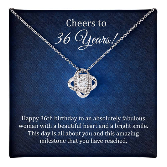 36th Birthday Necklace Gift for Her with Love Note
