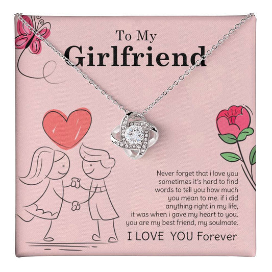 To My Girlfriend Necklace Gift – Cute Love Message