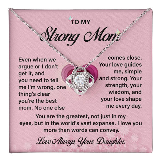 Strong Mom Necklace Gift from Daughter with Love