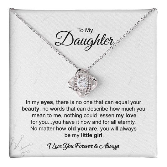 Daughter Necklace Gift from Mom with Love Knot Design