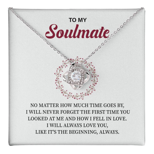 Soulmate Necklace Gift for Her – Love Knot Message Box