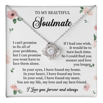 Soulmate Necklace Gift for Her with Message Card