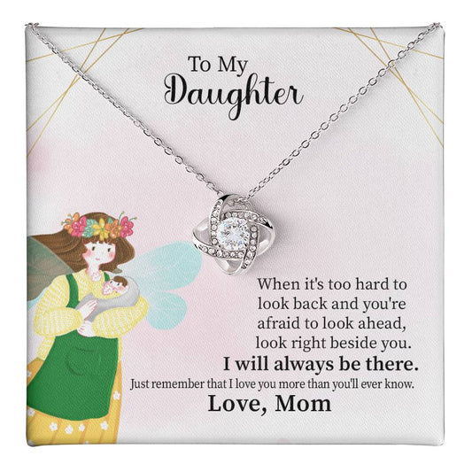 Daughter Love Knot Necklace Gift from Mom – with Heartfelt Message Card