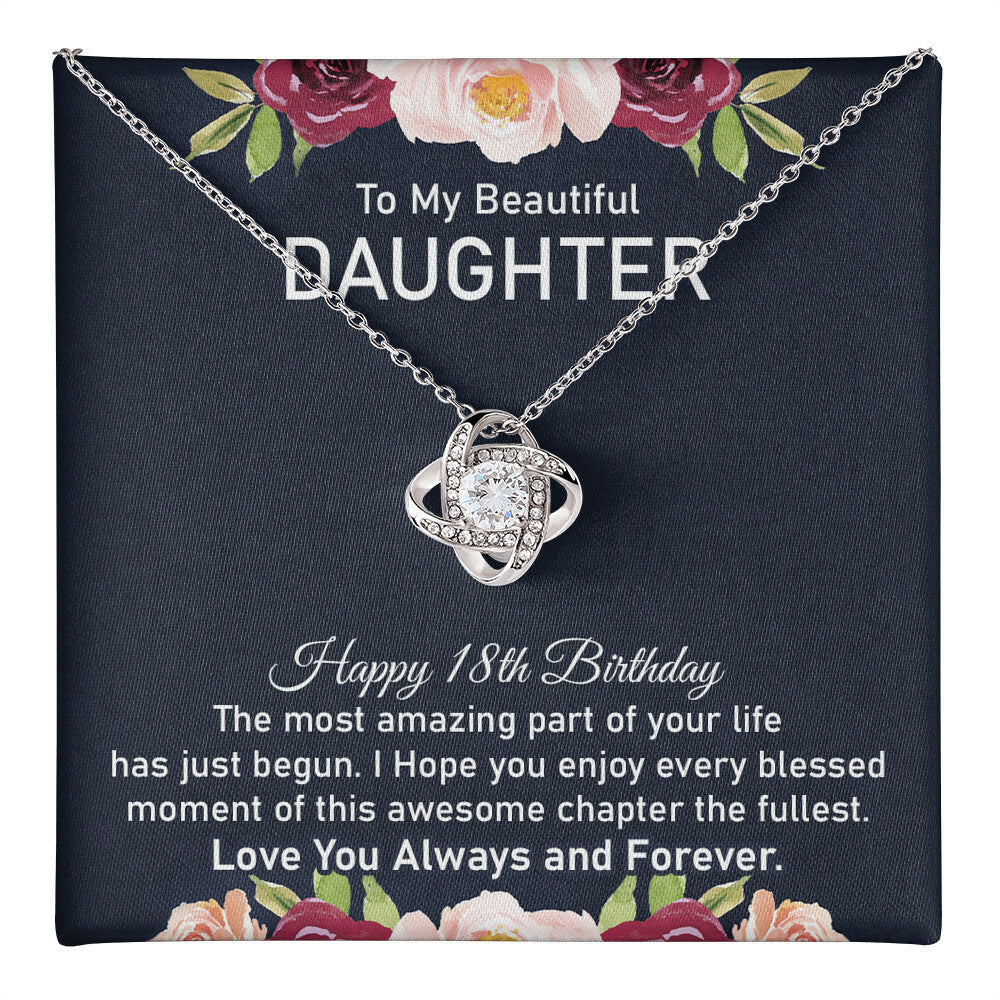 18th Birthday Necklace for Daughter Gift With Message Card
