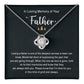 Holiday Memorial Necklace for Loss of Father Gift