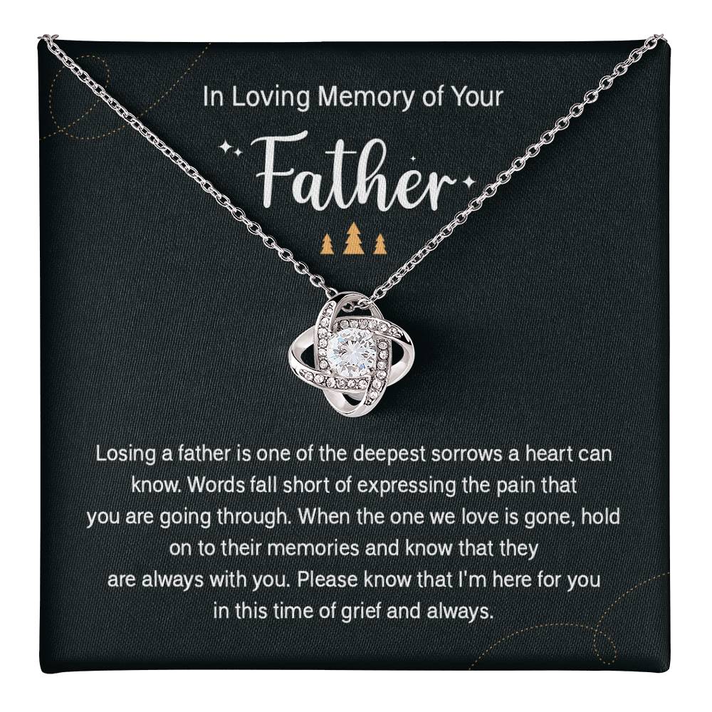 Holiday Memorial Necklace for Loss of Father Gift