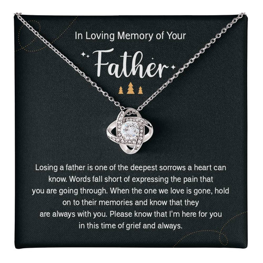 Holiday Memorial Necklace for Loss of Father Gift