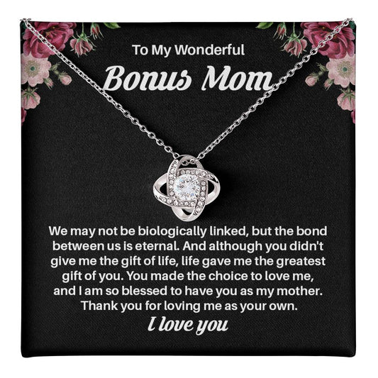 Bonus Mom Necklace Gift – Thank You for Loving Me