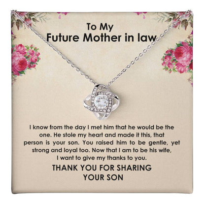 Future Mother in Law Necklace Gift from Bride with Heartfelt Card