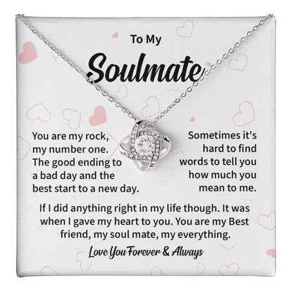 Soulmate Love Knot Necklace with Message Card & Gift Box