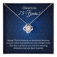 75th Birthday Necklace Gift with Message Card
