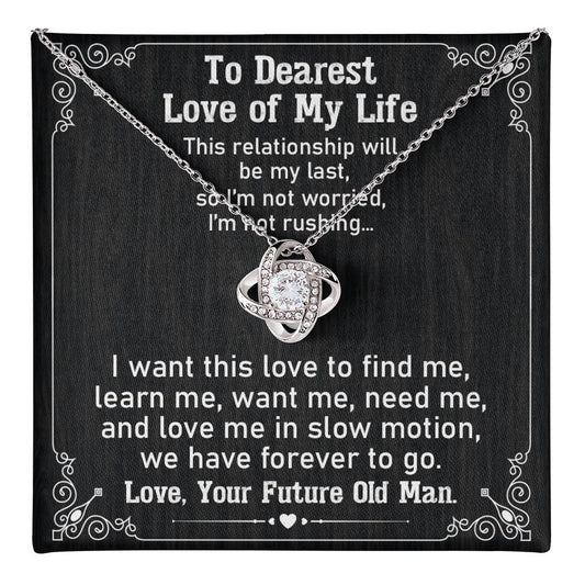 To My Love of My Life Necklace Gift With Message Card